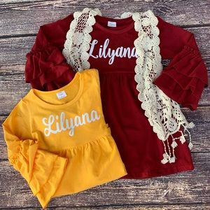 #7 Golden Yellow Triple Ruffle Sleeve Tunic/Dress